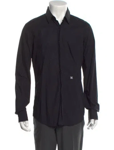 Pre-owned Fendi Zucca Ff Logo Long Sleeve Shirt In Black