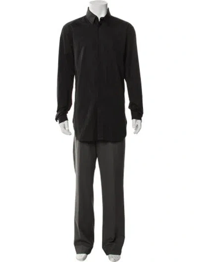 Pre-owned Fendi Zucca Ff Logo Long Sleeve Shirt In Black