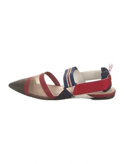 Pre-owned Fendi Zucca Ff Logo Mesh Flats In Brown