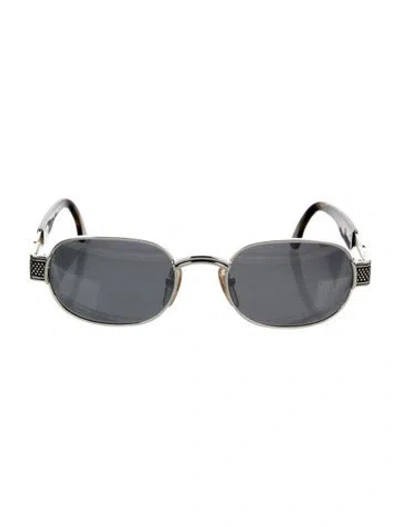 Pre-owned Fendi Zucca Ff Logo Narrow Sunglasses In Black