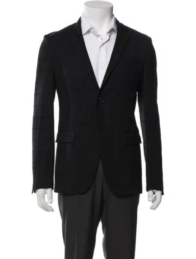 Pre-owned Fendi Zucca Ff Logo Overcoat In Black