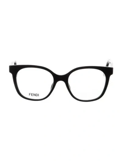 Pre-owned Fendi Zucca Ff Logo Oversize Eyeglasses In Black