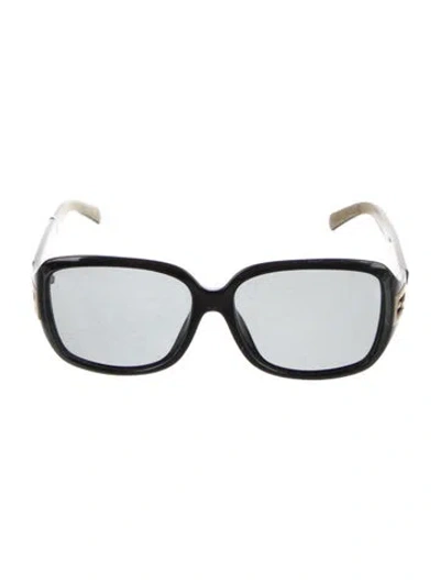 Pre-owned Fendi Zucca Ff Logo Oversize Sunglasses In Black