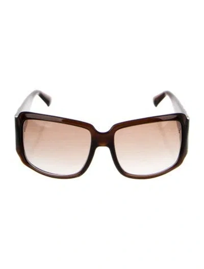 Pre-owned Fendi Zucca Ff Logo Oversize Sunglasses In Brown