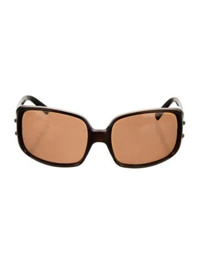 Pre-owned Fendi Zucca Ff Logo Oversize Sunglasses In Brown