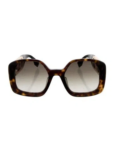 Pre-owned Fendi Zucca Ff Logo Oversize Sunglasses In Brown