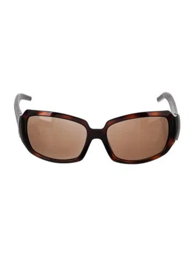 Pre-owned Fendi Zucca Ff Logo Oversize Sunglasses In Brown/silver
