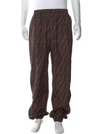Pre-owned Fendi Zucca Ff Logo Pants In Neutral