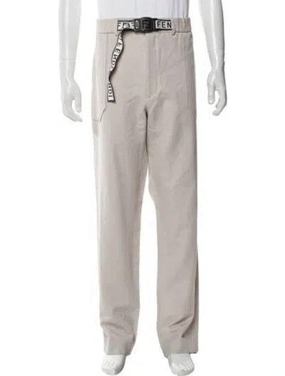Pre-owned Fendi Zucca Ff Logo Pants In Neutral