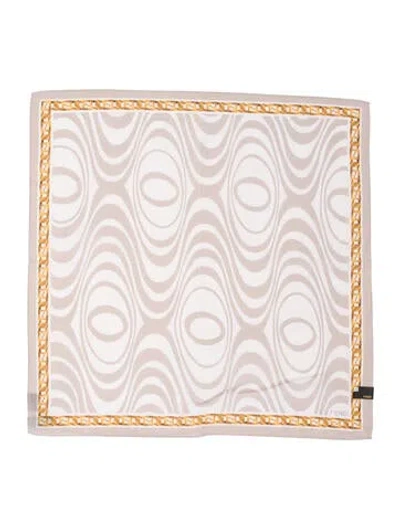 Pre-owned Fendi Zucca Ff Logo Printed Bandana In Gray