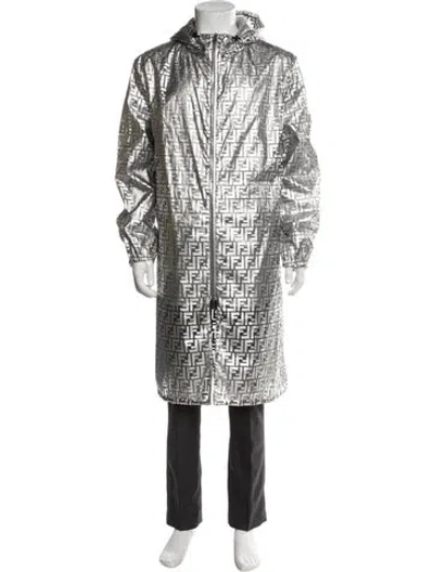 Pre-owned Fendi Zucca Ff Logo Printed Parka