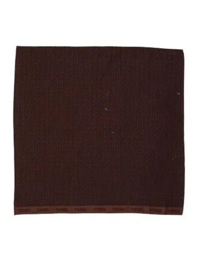 Pre-owned Fendi Zucca Ff Logo Printed Scarf In Brown