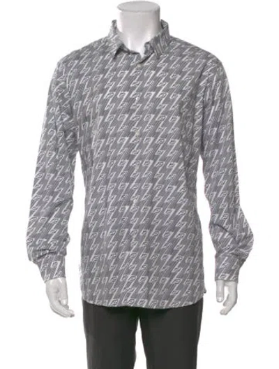 Pre-owned Fendi Zucca Ff Logo Printed Shirt In Black