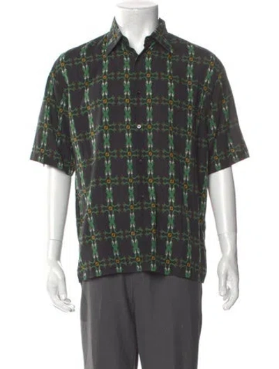 Pre-owned Fendi Zucca Ff Logo Printed Shirt In Green