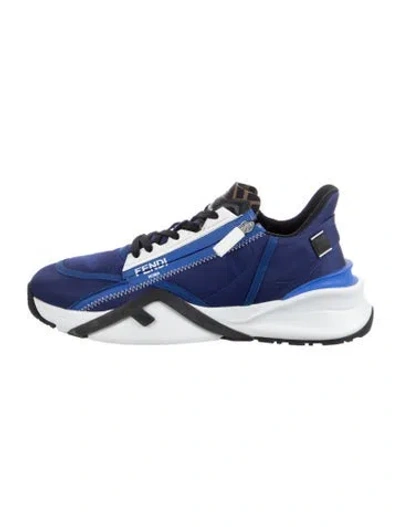 Pre-owned Fendi Zucca Ff Logo Printed Sneakers In Blue