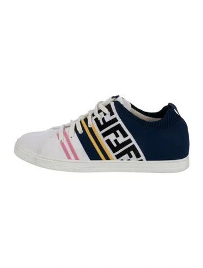 Pre-owned Fendi Zucca Ff Logo Printed Sneakers In White