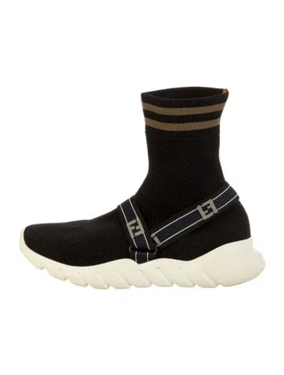 Pre-owned Fendi Zucca Ff Logo Printed Sock Sneakers In Multi