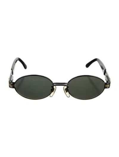 Pre-owned Fendi Zucca Ff Logo Round Sunglasses In Black