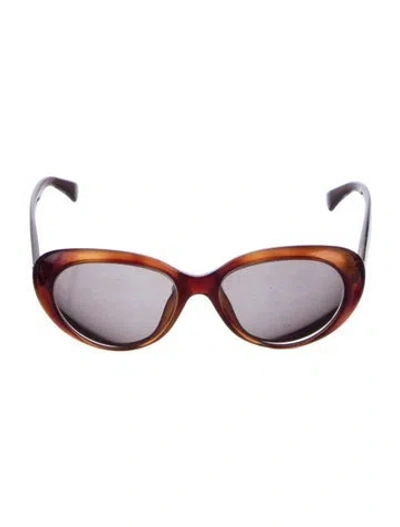 Pre-owned Fendi Zucca Ff Logo Round Sunglasses In Brown