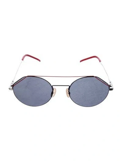 Pre-owned Fendi Zucca Ff Logo Round Sunglasses In Multi