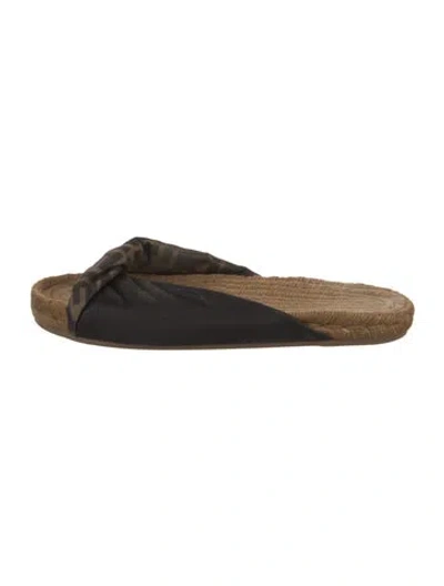 Pre-owned Fendi Zucca Ff Logo Satin Slides In Multi