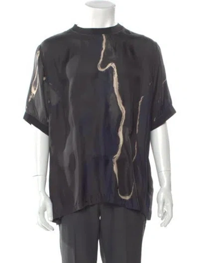 Pre-owned Fendi Zucca Ff Logo Silk T-shirt In Gray