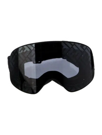 Pre-owned Fendi Zucca Ff Logo Ski Goggles In Black