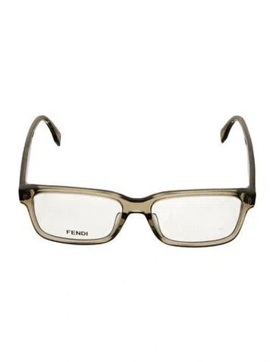 Pre-owned Fendi Zucca Ff Logo Square Eyeglasses