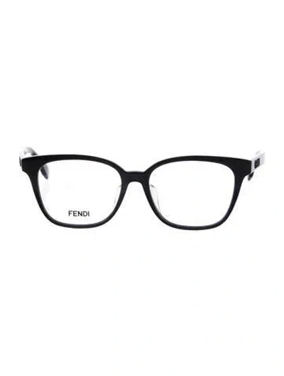 Pre-owned Fendi Zucca Ff Logo Square Eyeglasses In Black