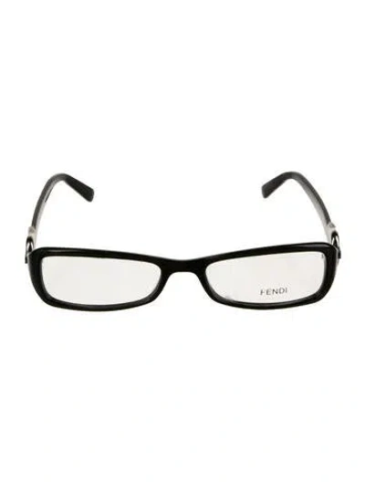 Pre-owned Fendi Zucca Ff Logo Square Eyeglasses In Black