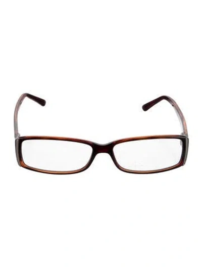 Pre-owned Fendi Zucca Ff Logo Square Eyeglasses In Brown