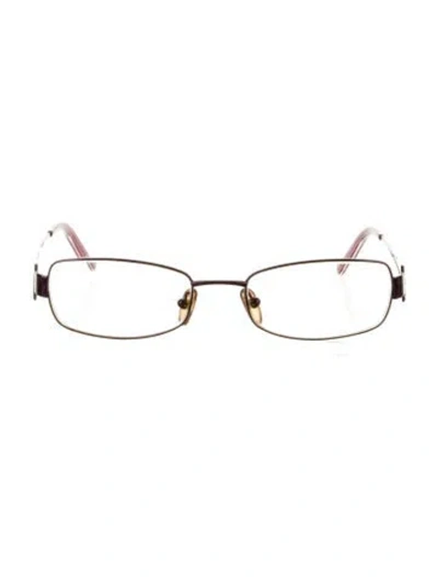 Pre-owned Fendi Zucca Ff Logo Square Eyeglasses In Purple