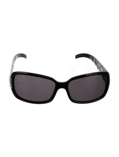 Pre-owned Fendi Zucca Ff Logo Square Sunglasses In Black