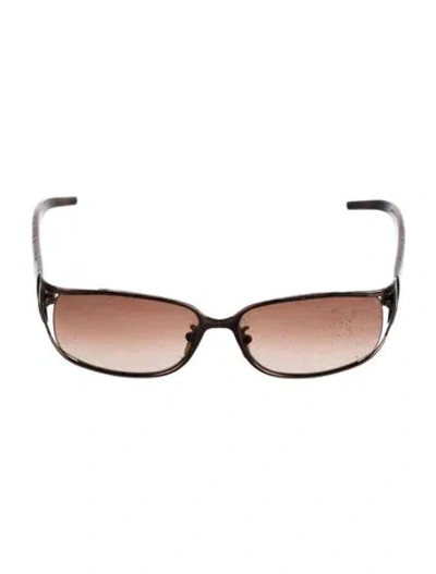 Pre-owned Fendi Zucca Ff Logo Square Sunglasses In Brown