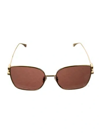 Pre-owned Fendi Zucca Ff Logo Square Sunglasses In Gold