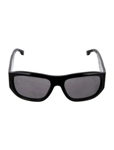 Pre-owned Fendi Zucca Ff Logo Square Sunglasses W/ Tags In Black