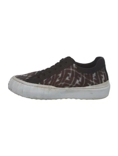 Pre-owned Fendi Zucca Ff Logo Tie-dye Print Sneakers In Multi