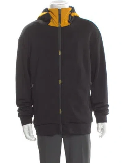 Pre-owned Fendi Zucca Ff Logo Turtleneck Sweatshirt In Black