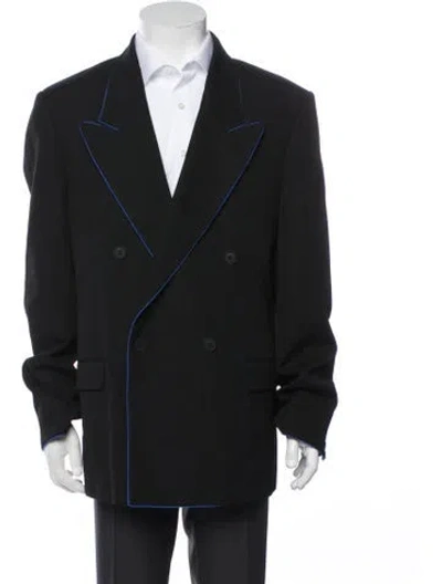 Pre-owned Fendi Zucca Ff Logo Virgin Wool Blazer In Black