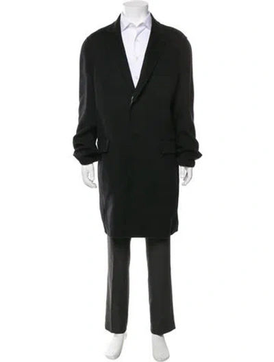 Pre-owned Fendi Zucca Ff Logo Virgin Wool Overcoat In Multi