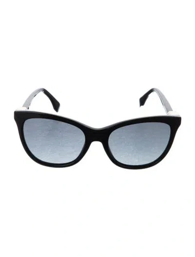 Pre-owned Fendi Zucca Ff Logo Wayfarer Sunglasses In Black