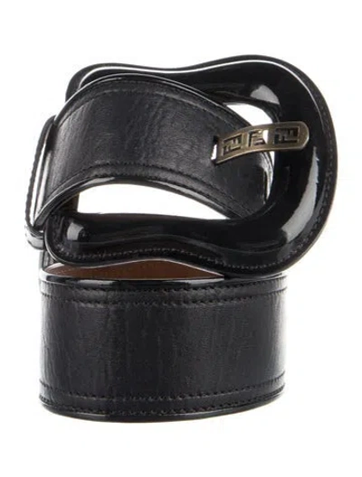 Pre-owned Fendi Zucca Ff Logo Wide Waist Belt In Black