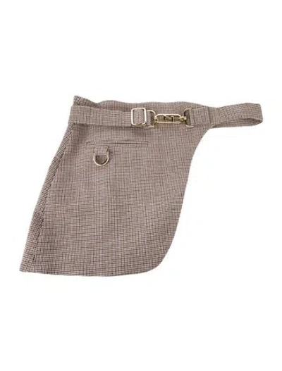 Pre-owned Fendi Zucca Ff Logo Wide Waist Belt In Neutrals