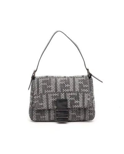 Fendi Zucca Ff Mama Baguette Bag In Black