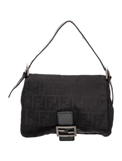 Pre-owned Fendi Zucca Ff Mama Vintage In Black