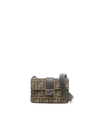 Fendi Zucca Ff Marsupio Baguette Bag In Neutral