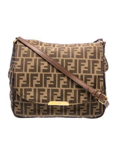 Pre-owned Fendi Zucca Ff Messenger Bag In Brown