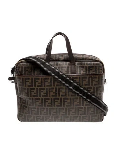 Pre-owned Fendi Zucca Ff Messenger Bag In Brown
