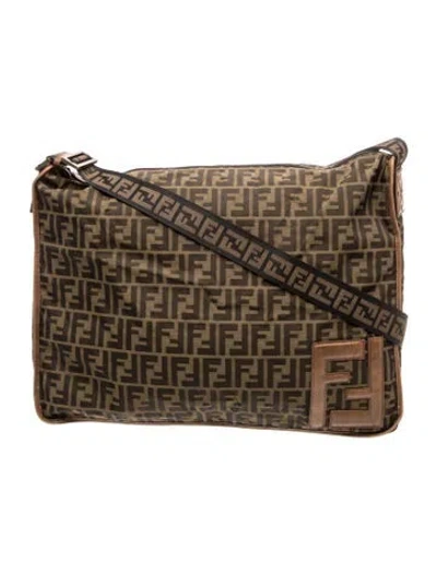 Pre-owned Fendi Zucca Ff Messenger Bag In Brown