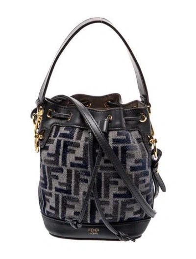 Pre-owned Fendi Zucca Ff Mon Tresor Mini 2024 In Blue